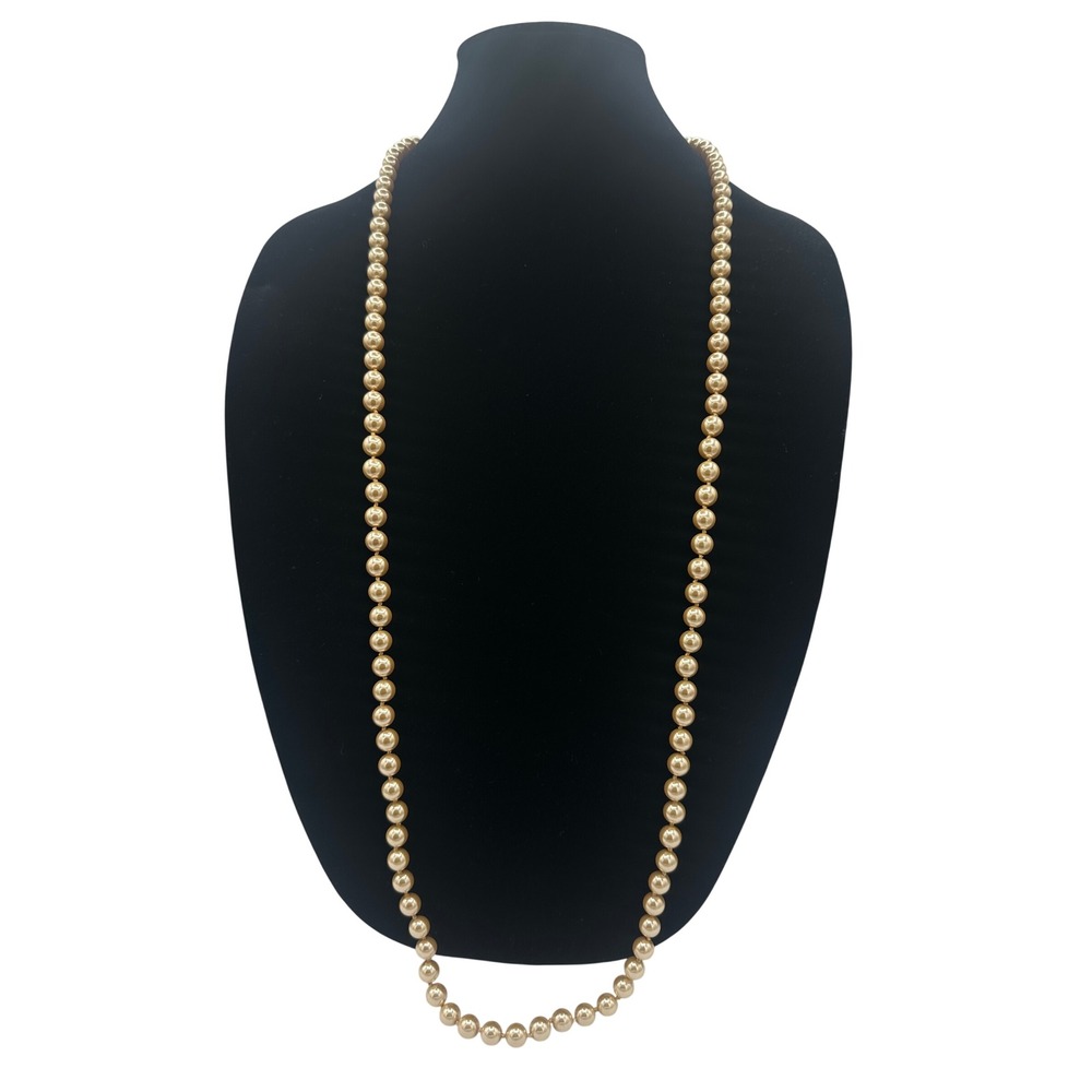 Charter Club Pearl Necklace Womens 42in Champagne Gold8mm Glass Knotted